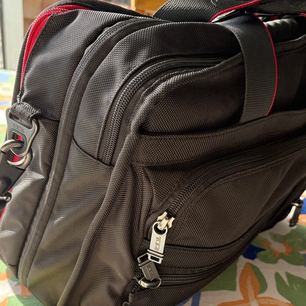 TUMI Black and Red Men's Briefcase